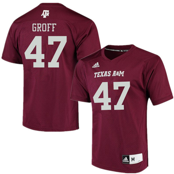 Men #47 Jacob Groff Texas Aggies College Football Jerseys Sale-Maroon Alumni Player Jersey - Click Image to Close